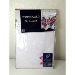 Vtg Floral Butterfly Tablecloth 70" Cabbage Rose Pink Purple Blue Chic - New